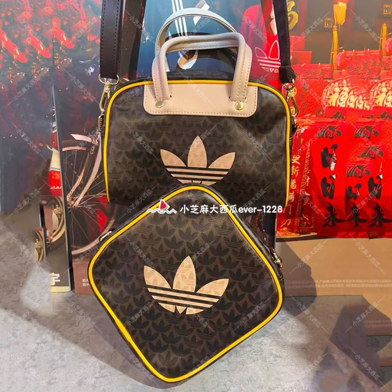 adidas三叶草保龄球包单肩斜挎包