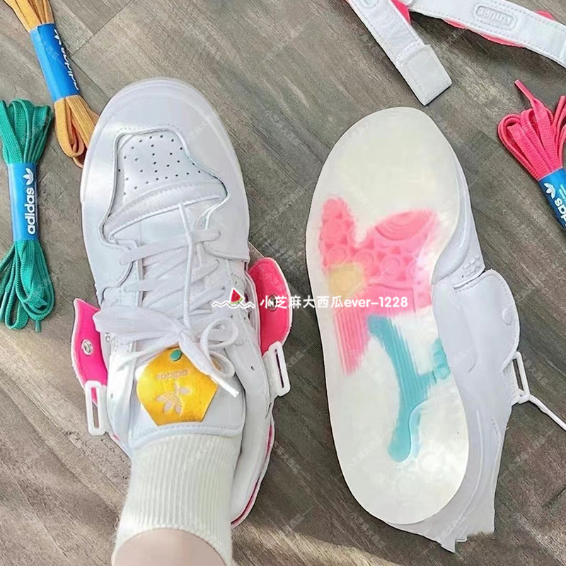 adidas三叶草fisn合作款forum 84休闲花朵鞋底运动鞋gy2416gv9223
