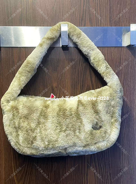 adidas三叶草SMALL SHOULDER 蛇纹印花毛绒运动挎包JY2625JY2569