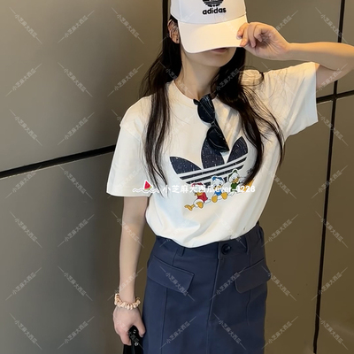 adidas三叶草唐老鸭印花短袖T恤