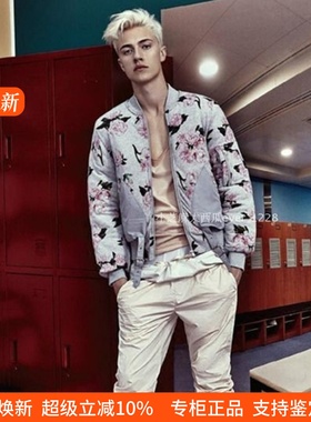 adidas三叶草专柜正品Jeremy Scott娇艳花卉薄棉夹克男外套S07152