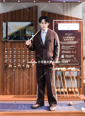 adidas三叶草正品Refined Lux系列复古运动休闲西装长裤KU5617