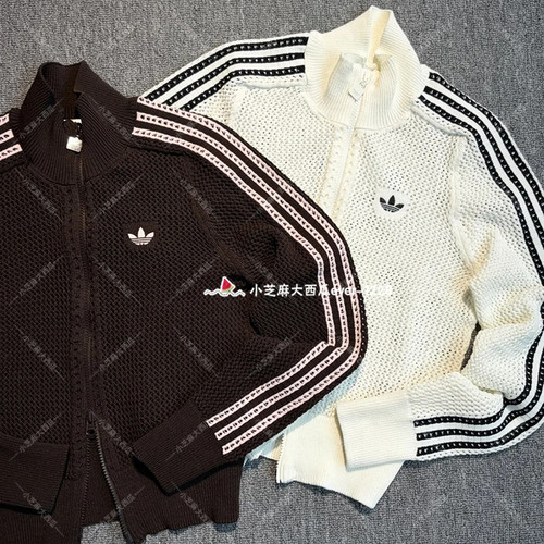 adidas三叶草全开襟针织运动上衣