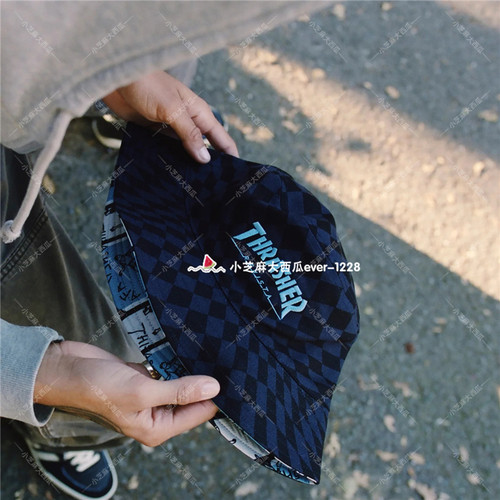 adidas三叶草棋盘格渔夫帽