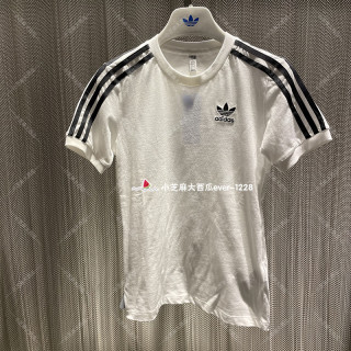 adidas三叶草正品经典三条纹女子复古运动休闲短袖T恤GN2900/2913