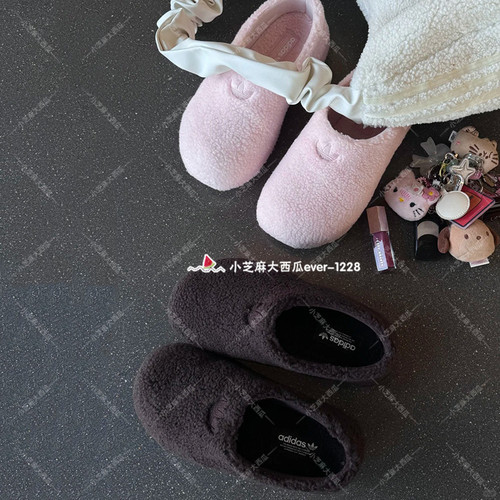 adidas三叶草保暖厨师鞋穆勒鞋