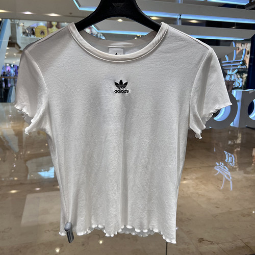 adidas三叶草运动修身短袖T恤