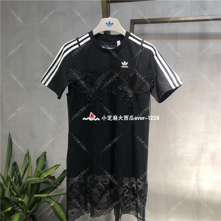 adidas Originals x DRY CLEAN ONLY女子蕾丝短袖T恤连衣裙H59018