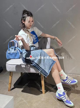 adidas三叶草KSENIA SCHNIDER联名女子牛仔运动酸洗半身裙IW5665