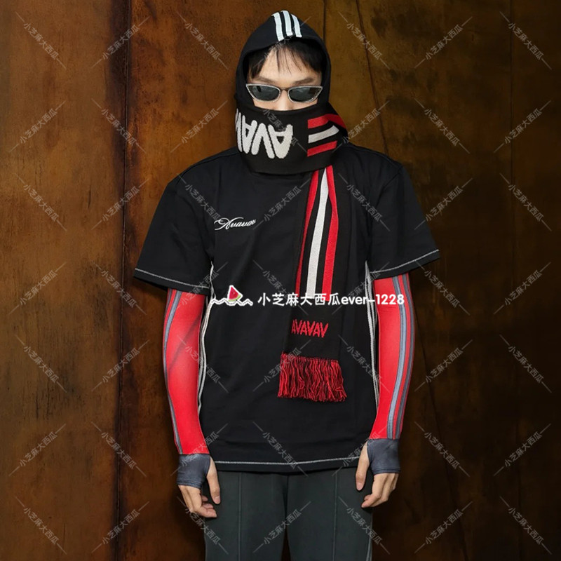 adidas三叶草条纹舒适针织围巾