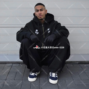 adidas三叶草Willy Chavarria联名加绒运动连帽卫衣外套KD9346