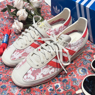 adidas三叶草SL72 OG X LIBERTY LONDON薄底运动鞋T头鞋JS1311