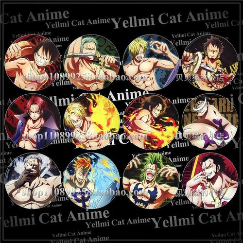 onepiece海贼王吧唧航海王路飞红发鹰眼罗艾斯萨博动漫徽章胸章F