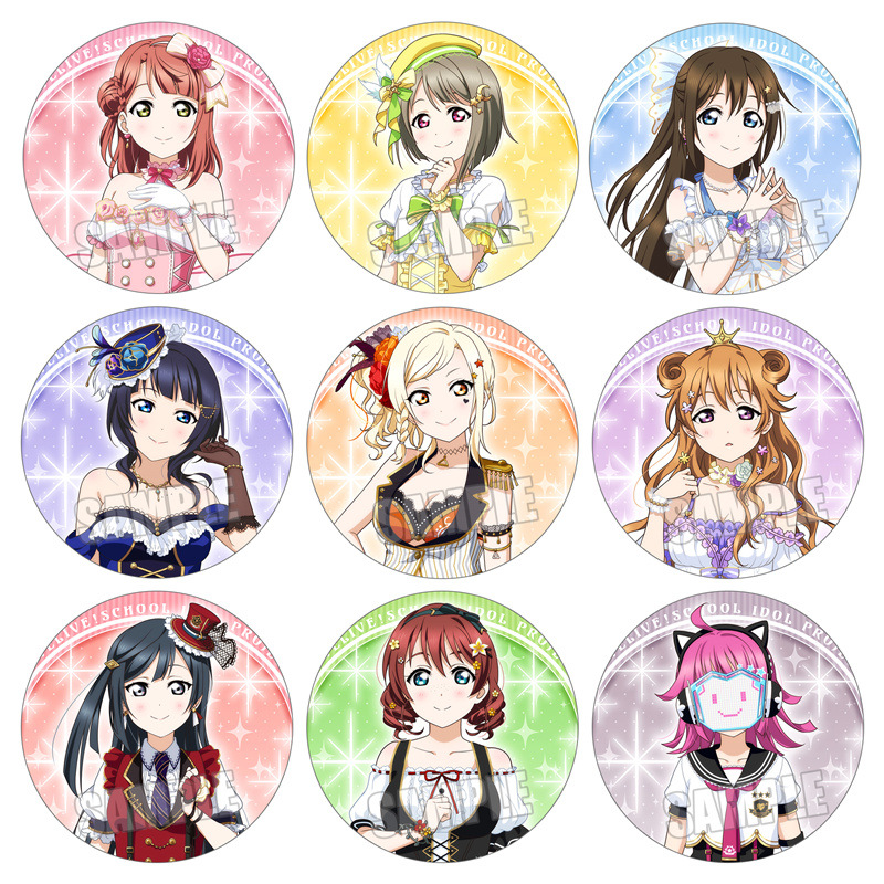 LoveLive全明星虹团徽章上原步梦天王寺璃奈动漫铁底胸章吧唧A