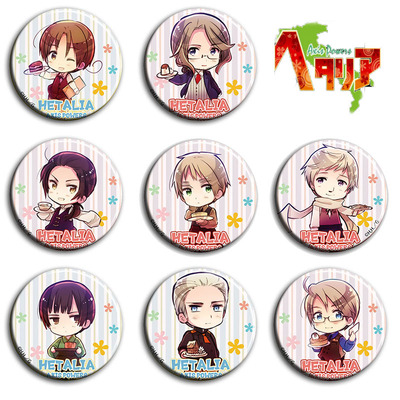 黑塔利亚Axis Powers动漫徽章58mm胸章别针二次元周边吧唧挂件E款