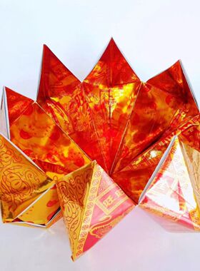 精品成品八瓣莲花金银色旺旺金聚宝盆金莲花手工盆纸艺免组装包邮