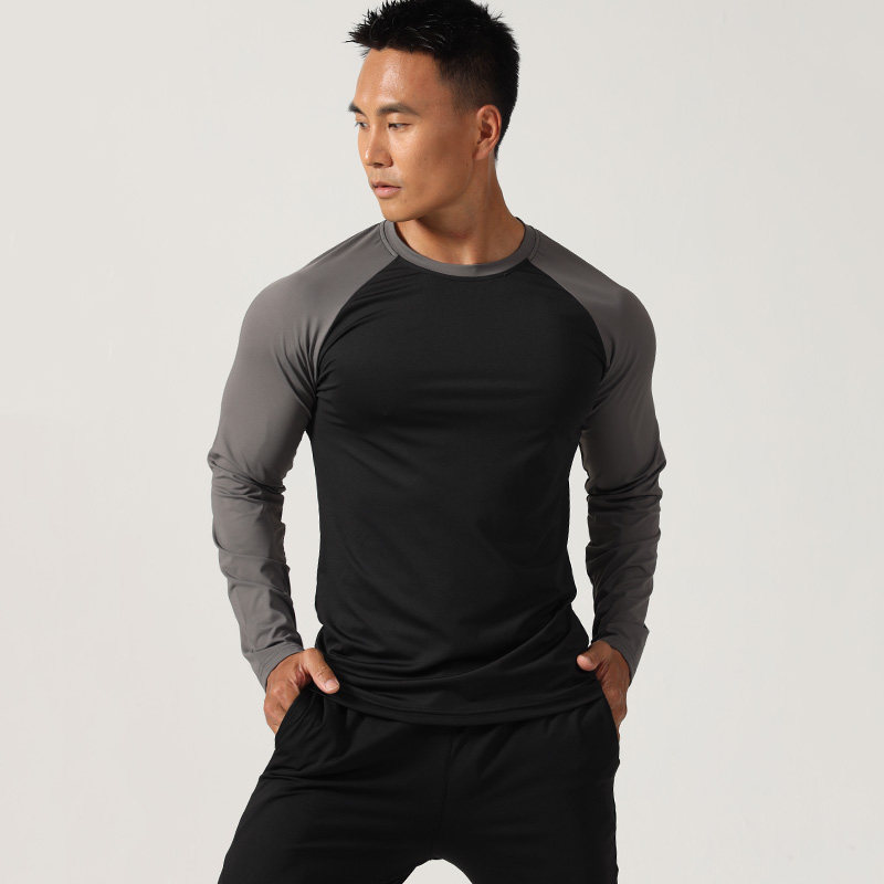 健身长袖男紧身衣速干弹力训练服跑步篮球肌肉T恤兄弟运动打底衫
