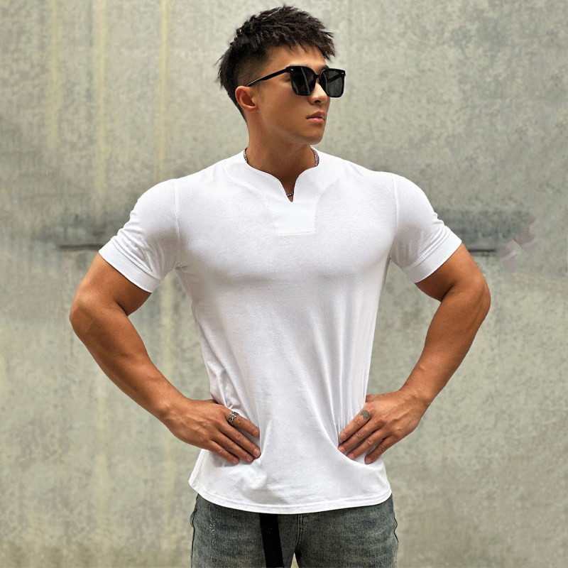 健身短袖t恤男V领显肌肉运动训练篮球休闲兄弟锻炼上衣服纯色潮,运动服/休闲服装,健身衣,淘宝优惠券,粉丝福利购,淘宝优惠卷