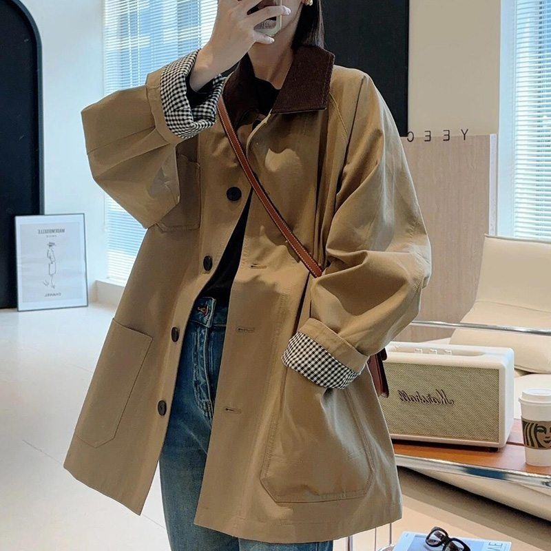 短款风衣外套女2024春秋新款小个子早秋休闲韩系赫本风感日系