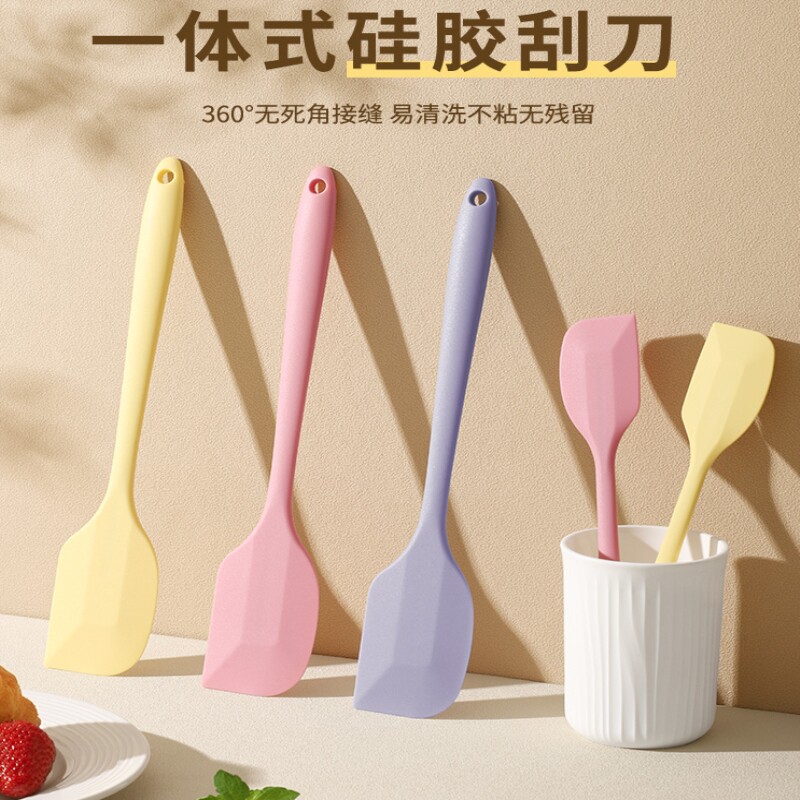食品级硅胶刮刀耐高温烘焙奶油铲子一体式蛋糕抹刀硅胶铲搅拌工具