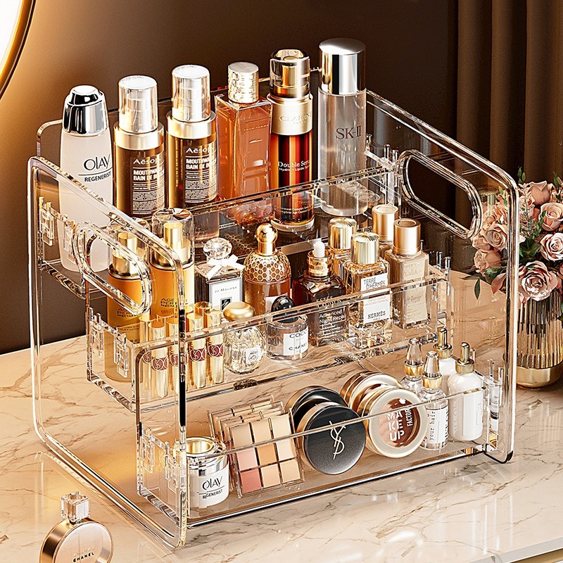 化妆品收纳盒桌面高级感梳妆台透明亚克力口红香水护肤品整理盒,收纳整理,化妆刷收纳盒/桶,淘宝优惠券,粉丝福利购,淘宝优惠卷