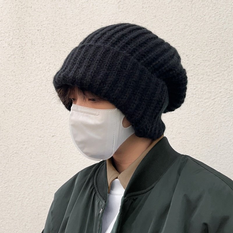 针织帽子冷帽高级感男冬季百搭保暖冷帽韩版ins堆堆毛线帽显脸小