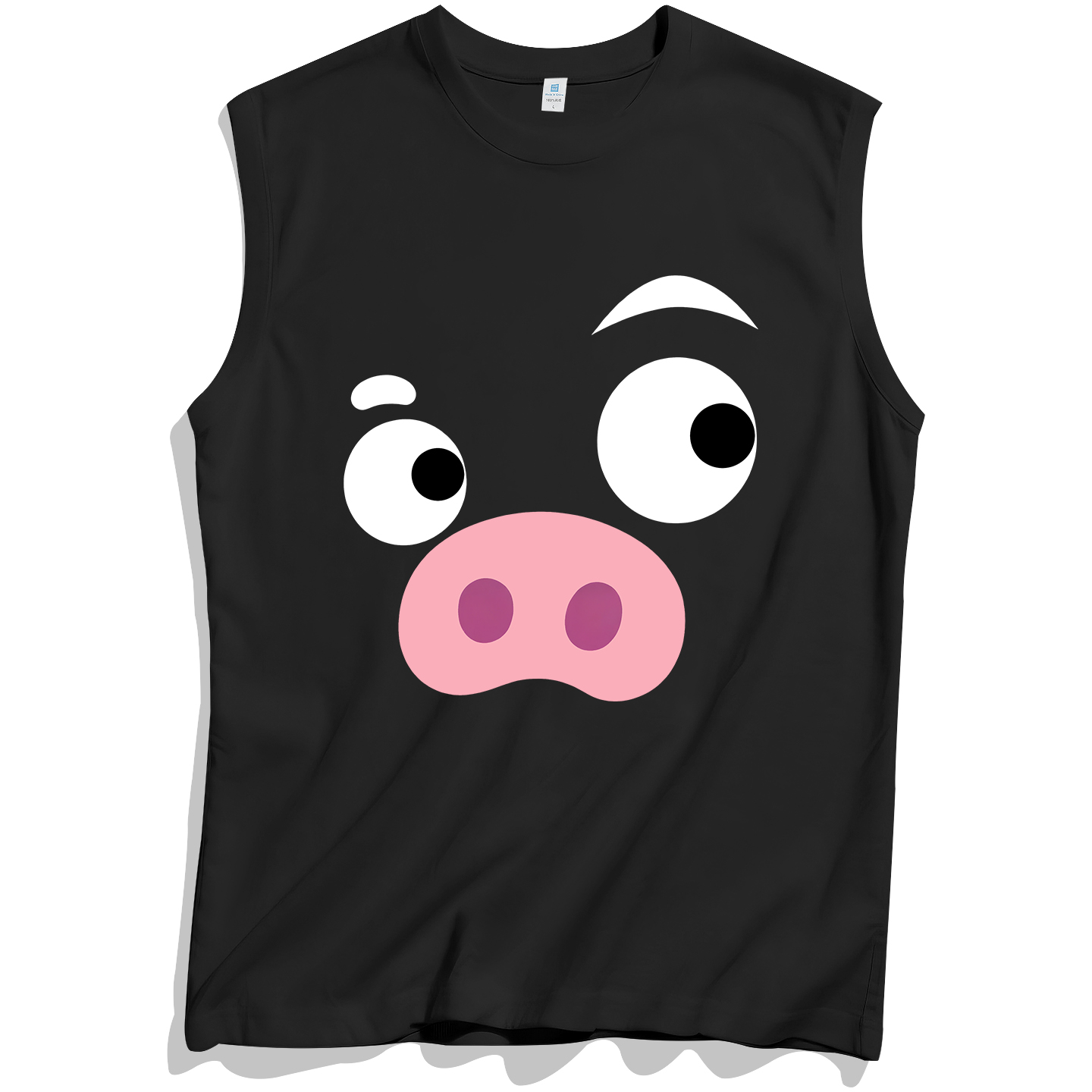 两2元88vip商品小猪男士无袖男t恤纯棉训练运动健身背心男款打底