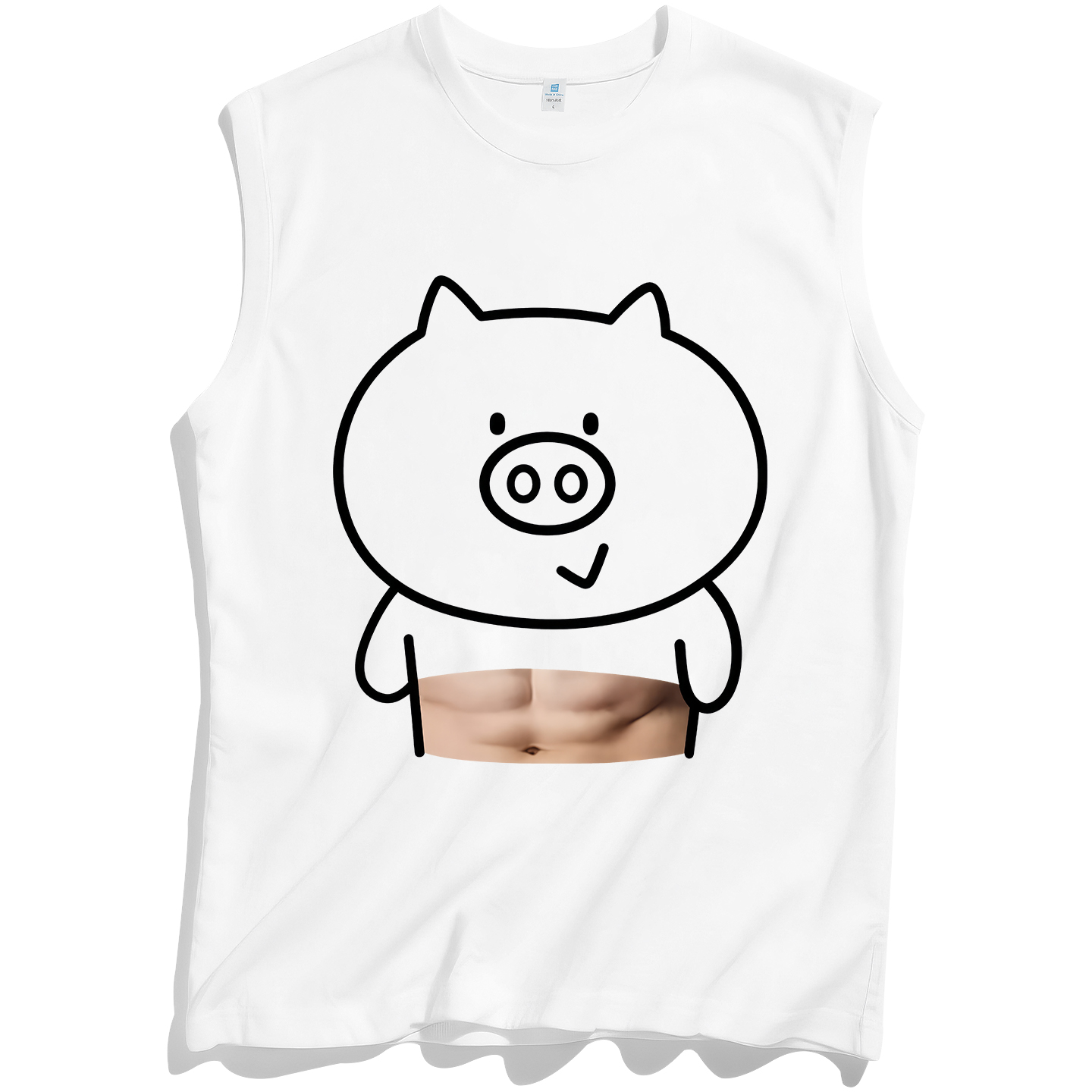 两2元88vip商品小猪男士无袖男t恤纯棉训练运动健身背心男款打底