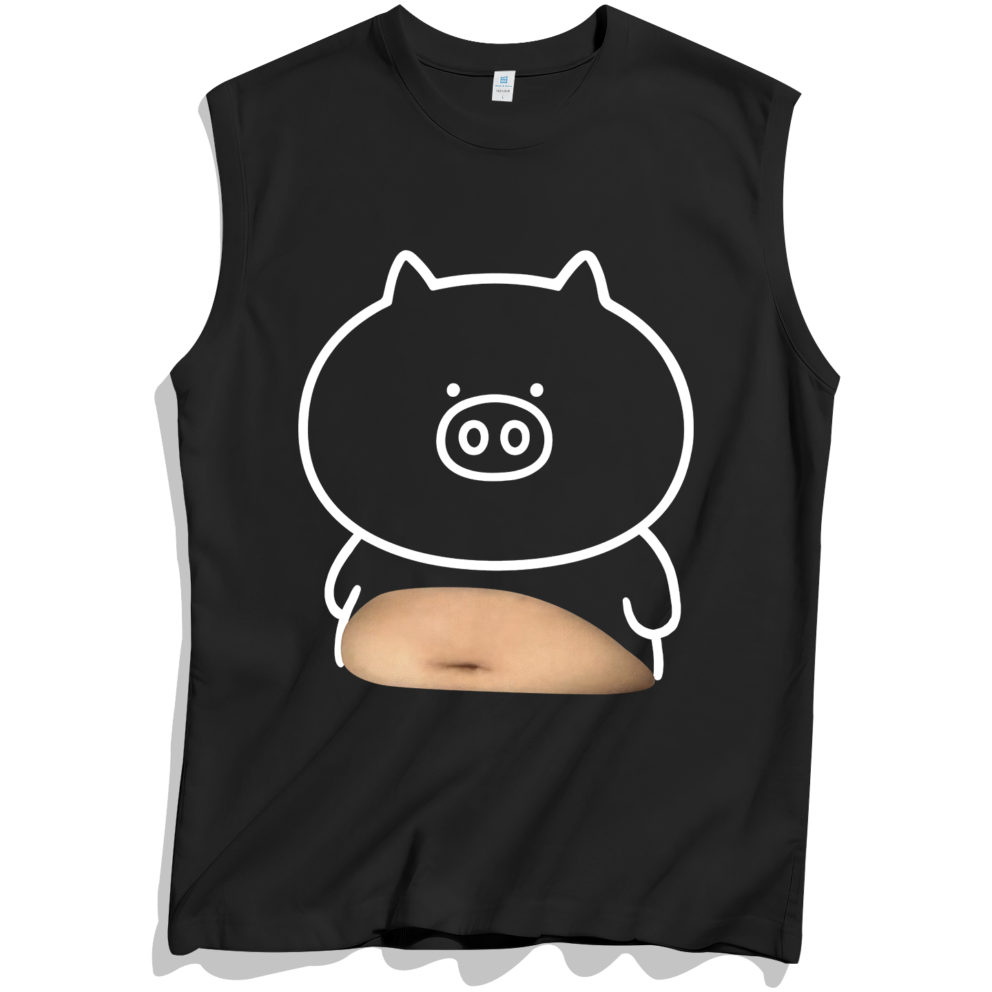 两2元88vip商品小猪男士无袖男t恤纯棉训练运动健身背心男款打底