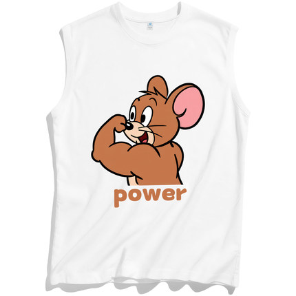 两2元88vip商品老鼠男士无袖男t恤纯棉训练运动健身背心男款打底