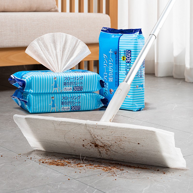 日本进口一次性除菌拖地湿巾擦地拖把布静电除尘纸懒人免洗一拖净
