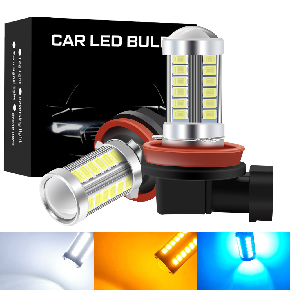 33灯汽车led雾灯H11 H8 HB3 HB4 9005 9006防雾灯白光灯泡24V 12V