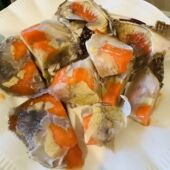 舟山宁波海鲜特产红膏呛蟹咸炝蟹活蟹腌制整只蟹生吃不可烹煮