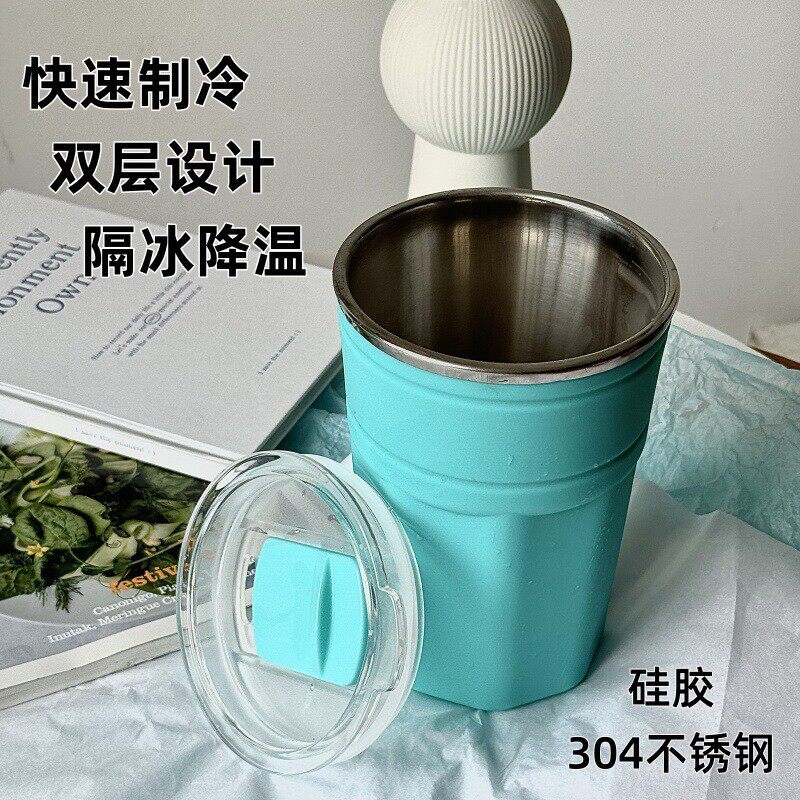冰冻制冷杯不锈钢双层降温水杯夏天啤酒饮料冰镇神器快速冷冻杯子