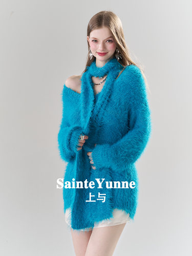 限时破价 SainteYunne温暖贵气显白长毛氛围显瘦v领毛衣SY204