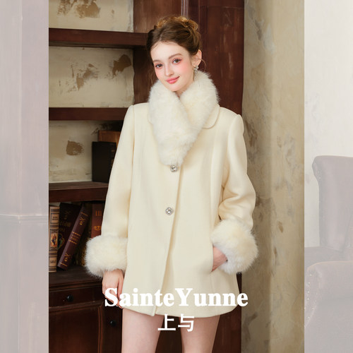 【雪国公主】高定毛领羊毛大衣
