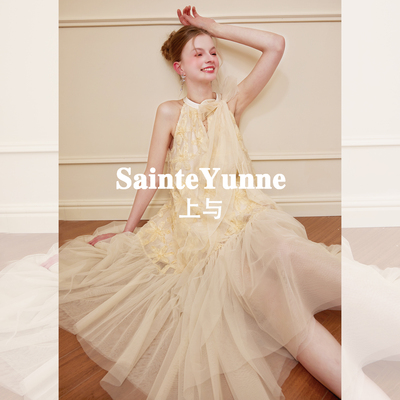 SainteYunne上与原创【梦镜花园】新款挂脖度假连衣裙女夏LQ718