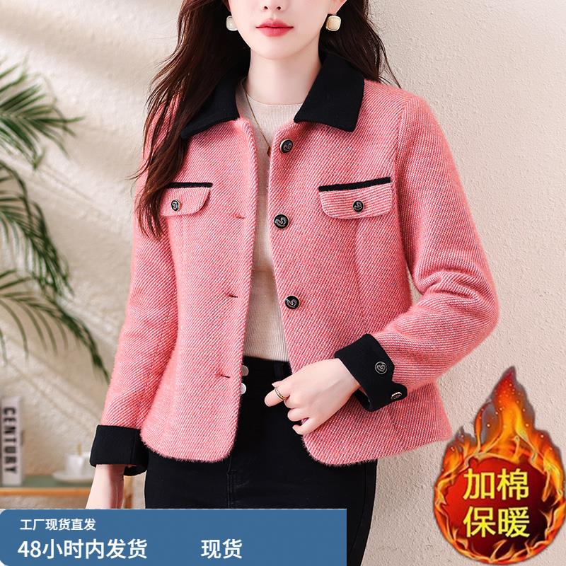 毛呢短外套女士春秋冬2025年新款今年流行小个子爆款加棉加厚上衣