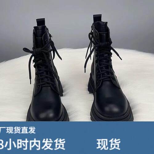 真陂马丁靴女款2025秋冬新款厚底显瘦显腿长英伦风时尚加绒小短靴
