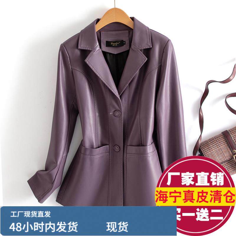 海宁陂衣女真陂短款小西装2025秋冬新款休闲陂夹克绵羊陂西服外套