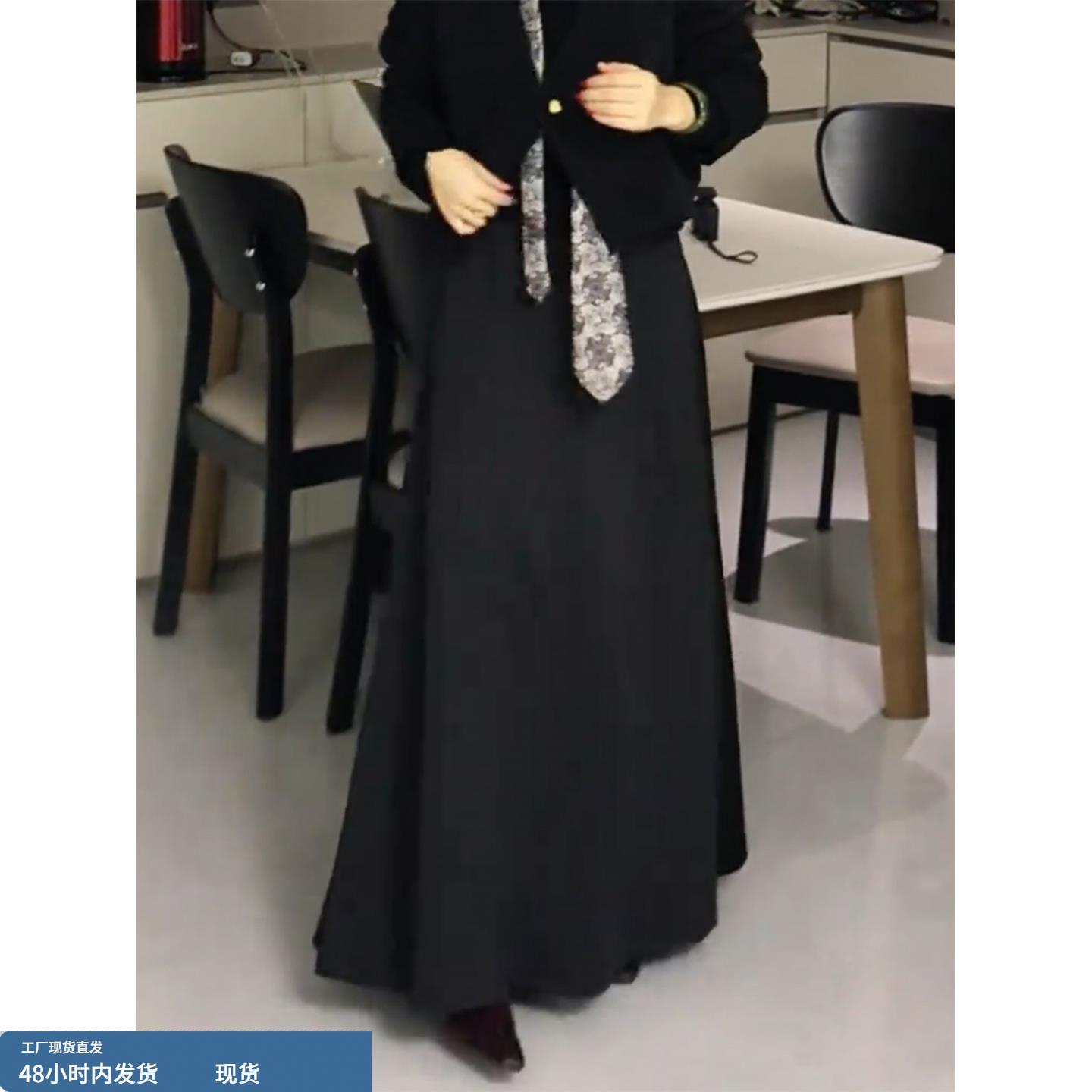 时尚半身裙高腰显瘦A字长裙2025年秋冬新款韩系垂坠感大码裙子女