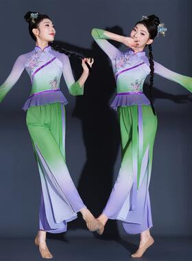 送扇子胶州秧歌服演出服古典女艺考舞蹈服飘逸扇子舞伞舞广场舞成