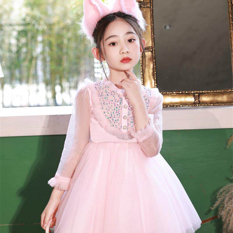 儿童圣诞节衣服2024新款粉色猫咪装扮女童cosplay小狐狸演出服装