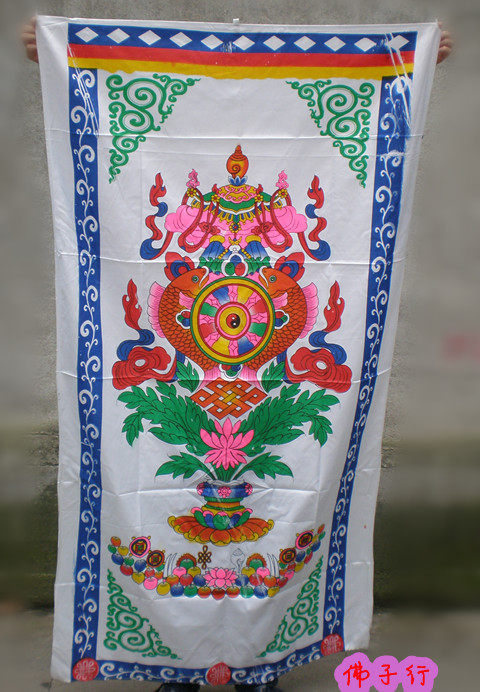 藏式佛教八吉祥 印花门帘/藏式风格装饰隔断布艺风水门帘|ruв категории домашний ткань, занавес, занавес и аксессуары, занавес - от Buy2taobao.com для оказания профессиональной услуги покупки агента Taobao