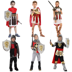 万圣节儿童服装小男童女童战士勇士剑客侠客王子骑士游侠演出服装