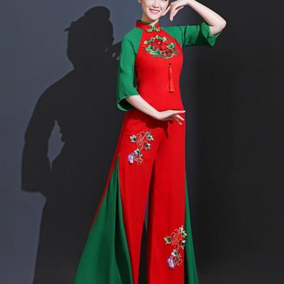 秧歌服演出服女2025新款中老年胶州舞蹈服装现代中国风广场舞套装