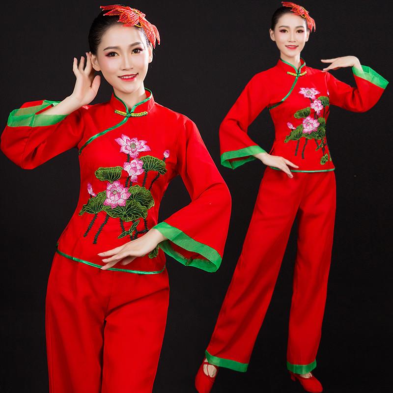 秧歌服演出服2025新款广场舞套装民族风舞蹈服装女成人古典表演服