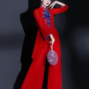 古典舞蹈服女红色中国风2025新款成人广场舞秧歌服艺考演出服装