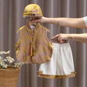 婴儿汉服套装 唐装 儿童抓周衣服春男宝宝中式 宝宝周岁礼服男童夏装