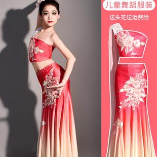 傣族舞蹈服装 少儿艺考剧目独舞裙春灵彩云之南演出服 儿童女童新款